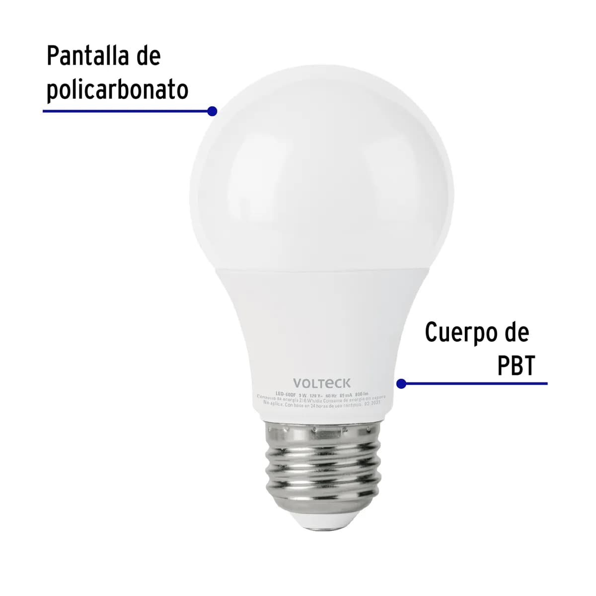 Foco LED 9 W (60 W) 6500 K Atenuable Luz Blanca Fría Volteck - 48297