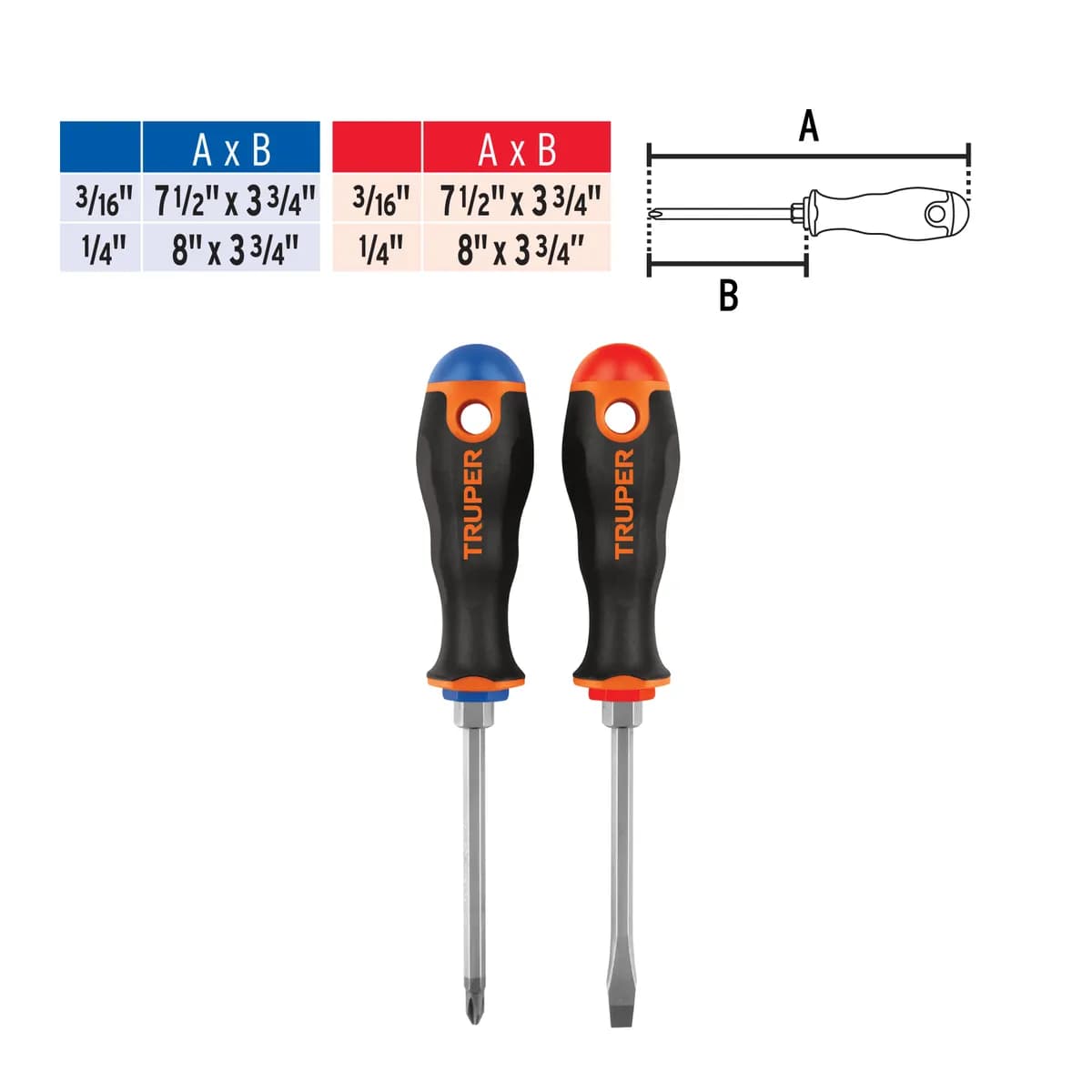 Juego de Desarmadores 1/4" x 4" DUO-1/4X4B Truper - 19622