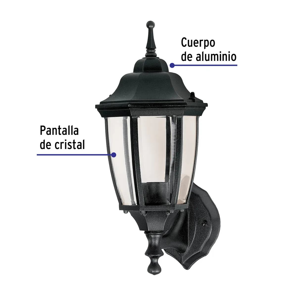Arbotante Tipo Farol Negro Volteck - 47289