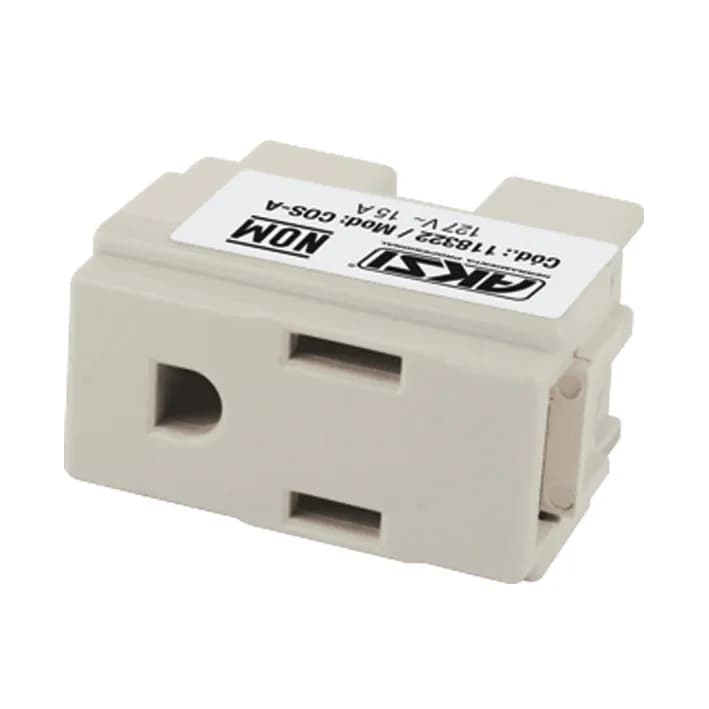 Contacto Sencillo Polarizado Aterrizado 127V/15A Blanco AKSI - 118325