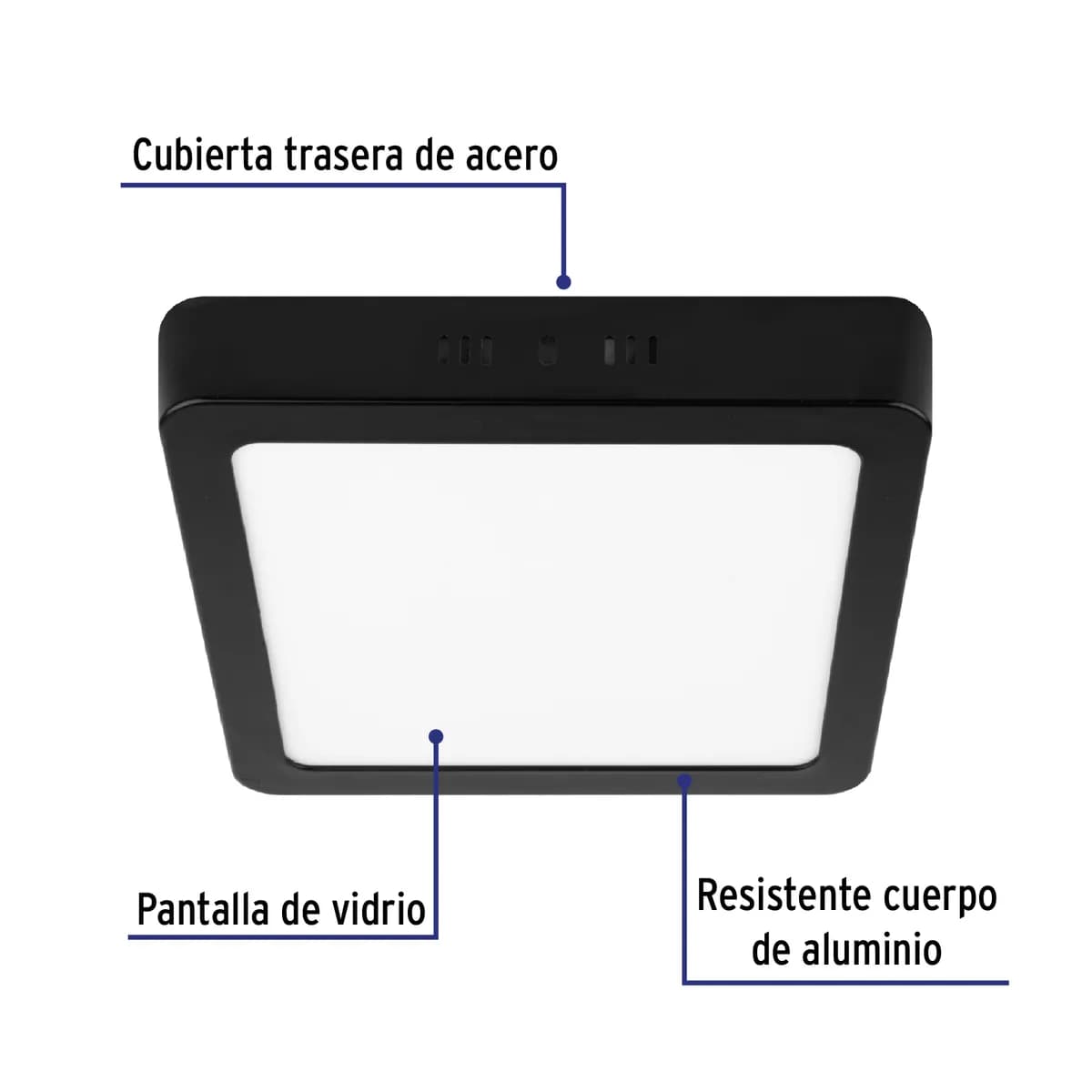 Luminario LED de Plafón 18 W Cuadrado Negro Volteck - 47417
