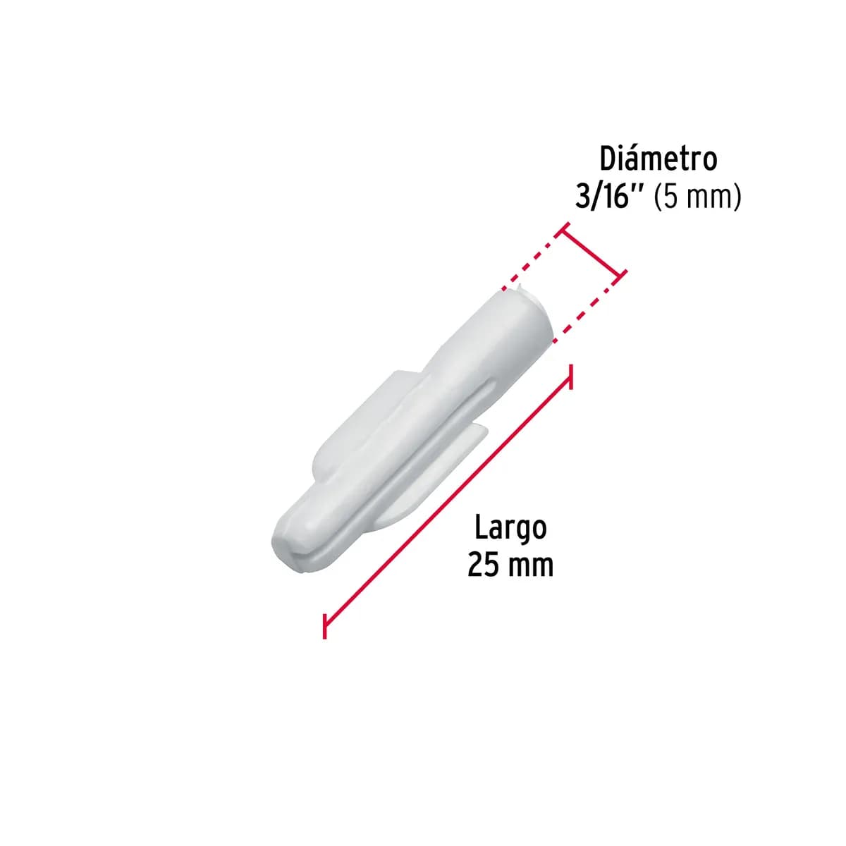 Bolsa con 50 Taquetes de Plástico 3/16" Fiero - 40163