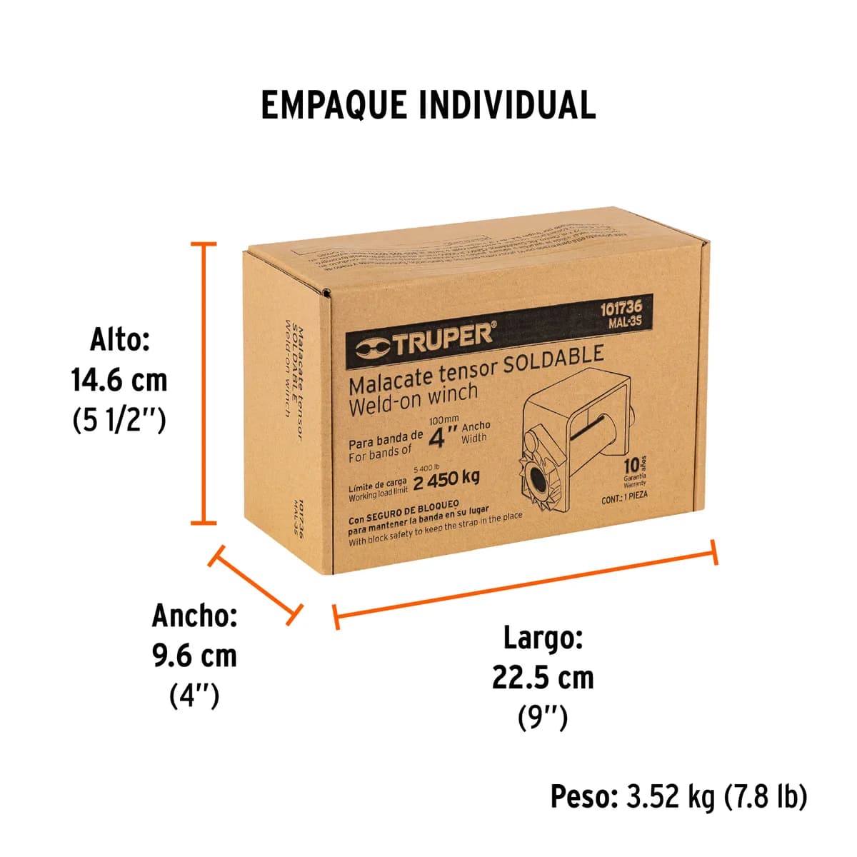 Malacate Soldable para Banda de 4" Truper - 101736