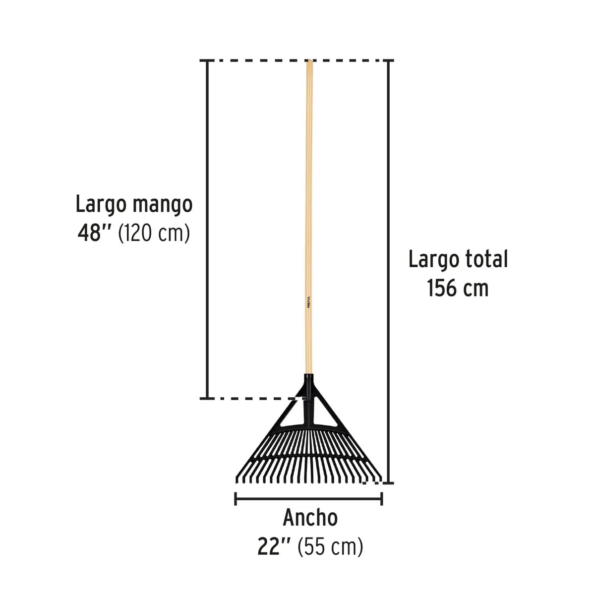 Escoba Plástica para Jardín 22 Dientes con Mango de 48" Pretul - 21430