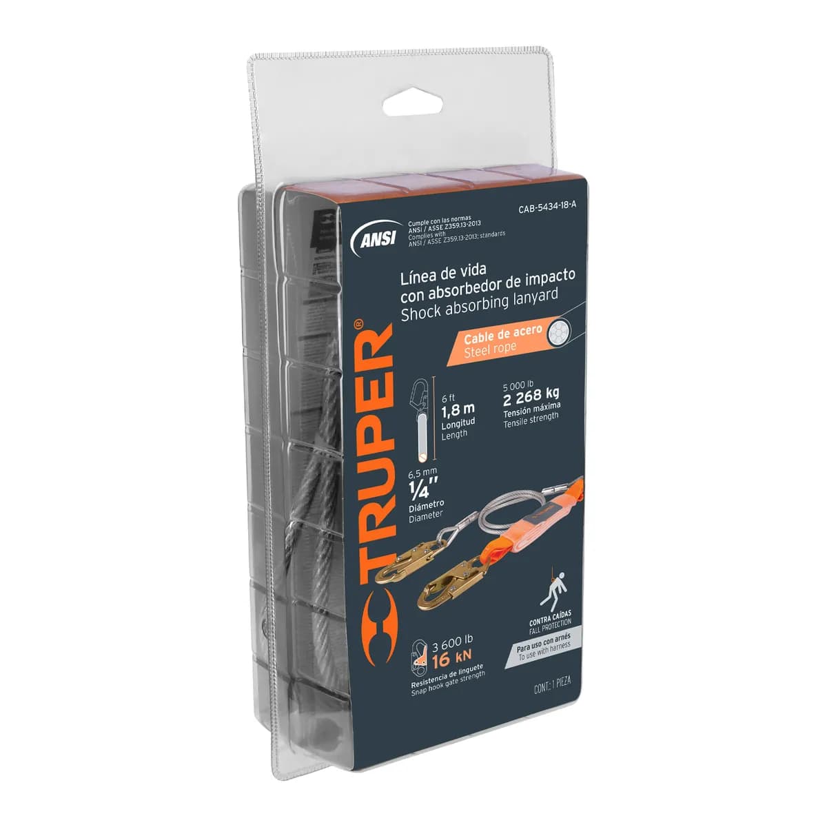 Línea de Vida con Absorbedor de Impacto en Cable de Acero Truper - 17039