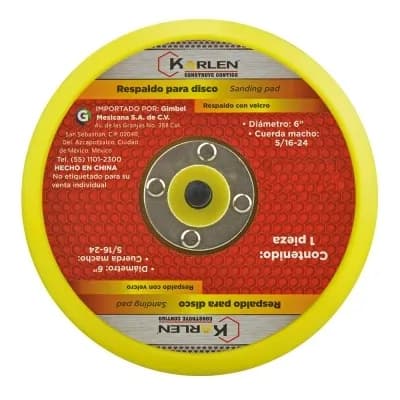 Respaldo para Disco con Velcro EVA 5" 5/8"-11 Gimbel - 14SOPORT005CH