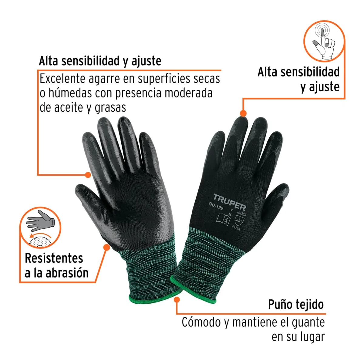 Guante de Nylon/Nitrilo Espumado Talla M Truper - 13294