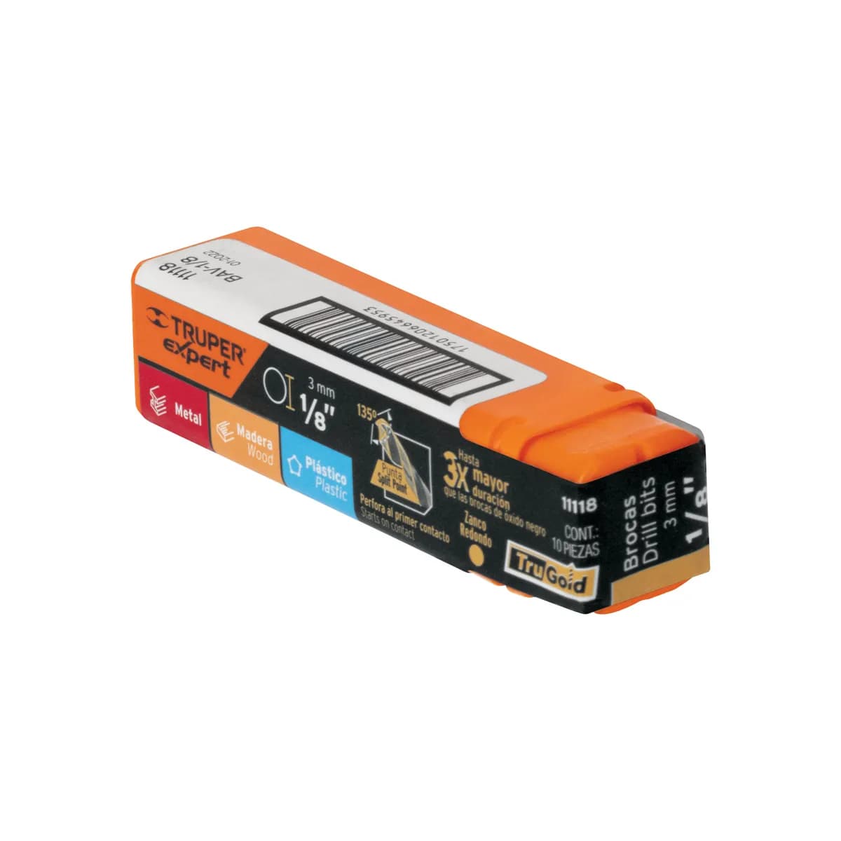 Broca HSS 1/8" Trugold para Metal Truper Expert - 11118