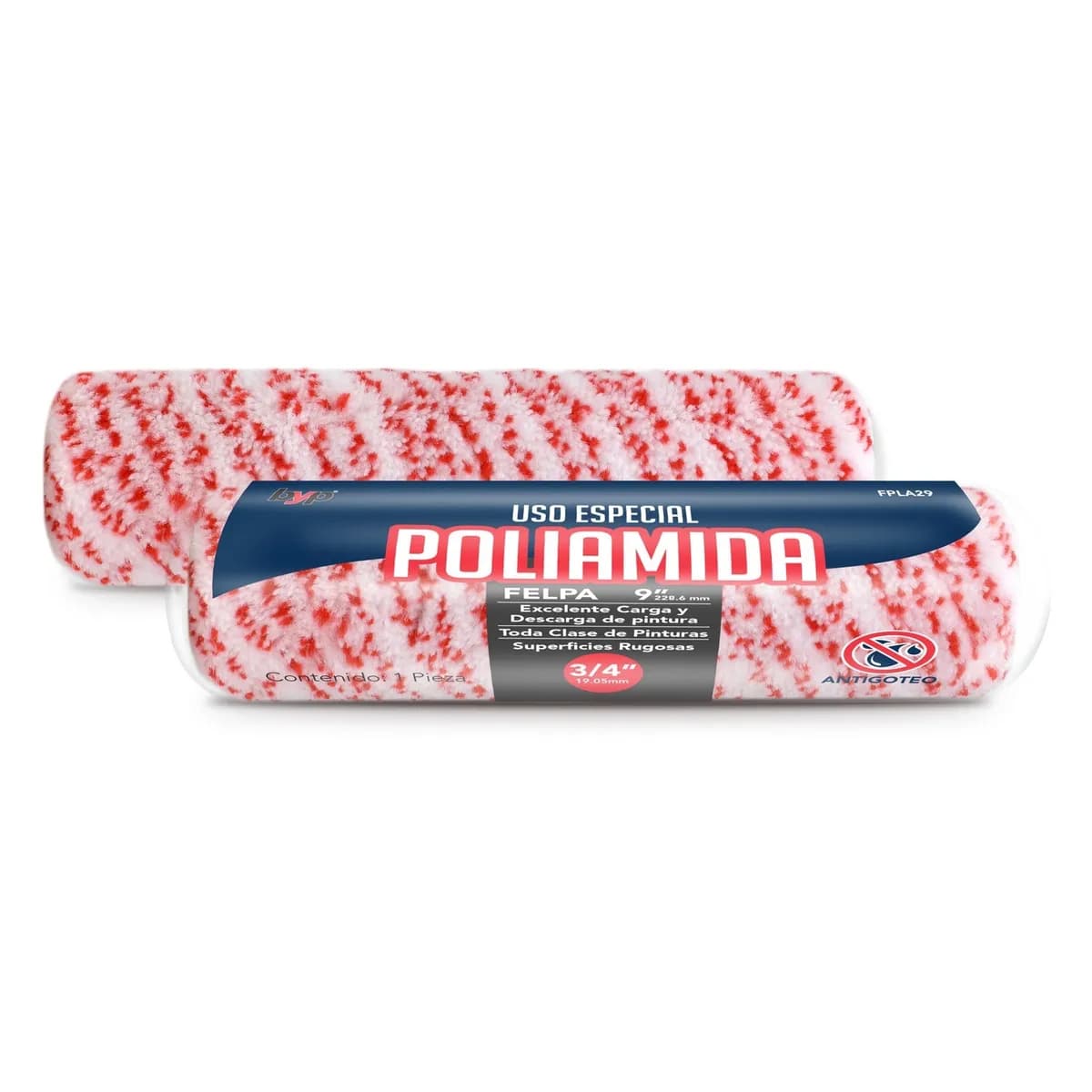 Felpa de Poliamida 9" x 3/4" BYP - FPLA29