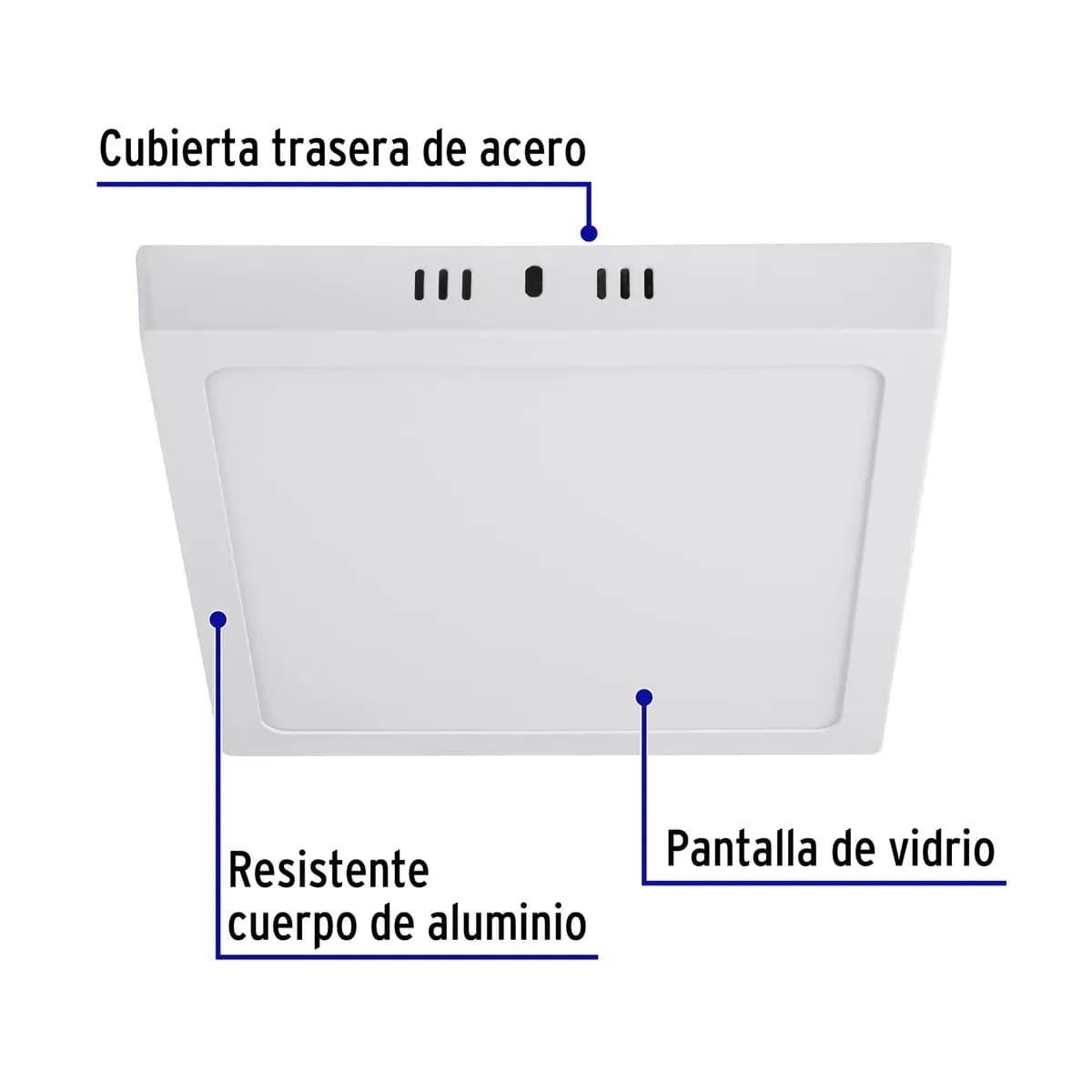 Luminario LED de Plafón 18 W Cuadrado Blanco Volteck - 47444
