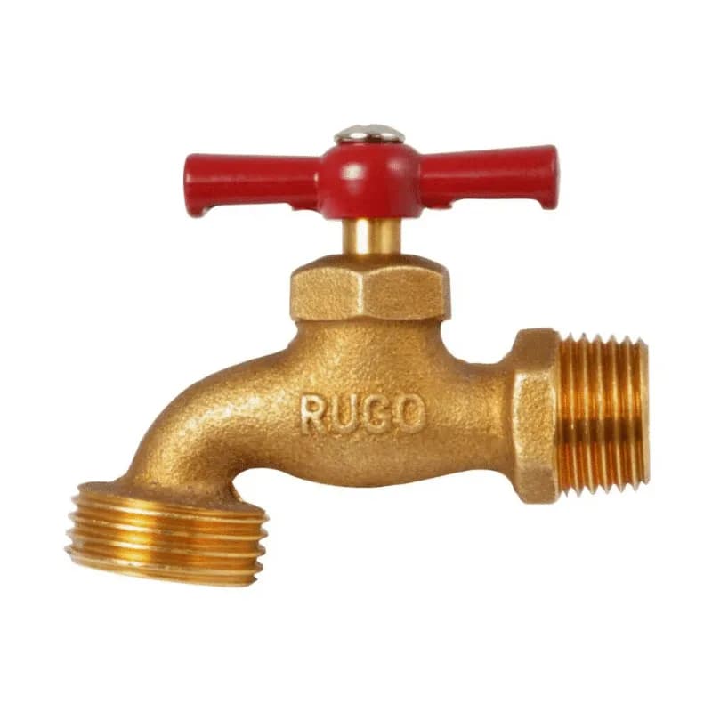 Llave de Paso con Rosca para Manguera 1/2" (13mm) Metálica Rugo Mod. 2I