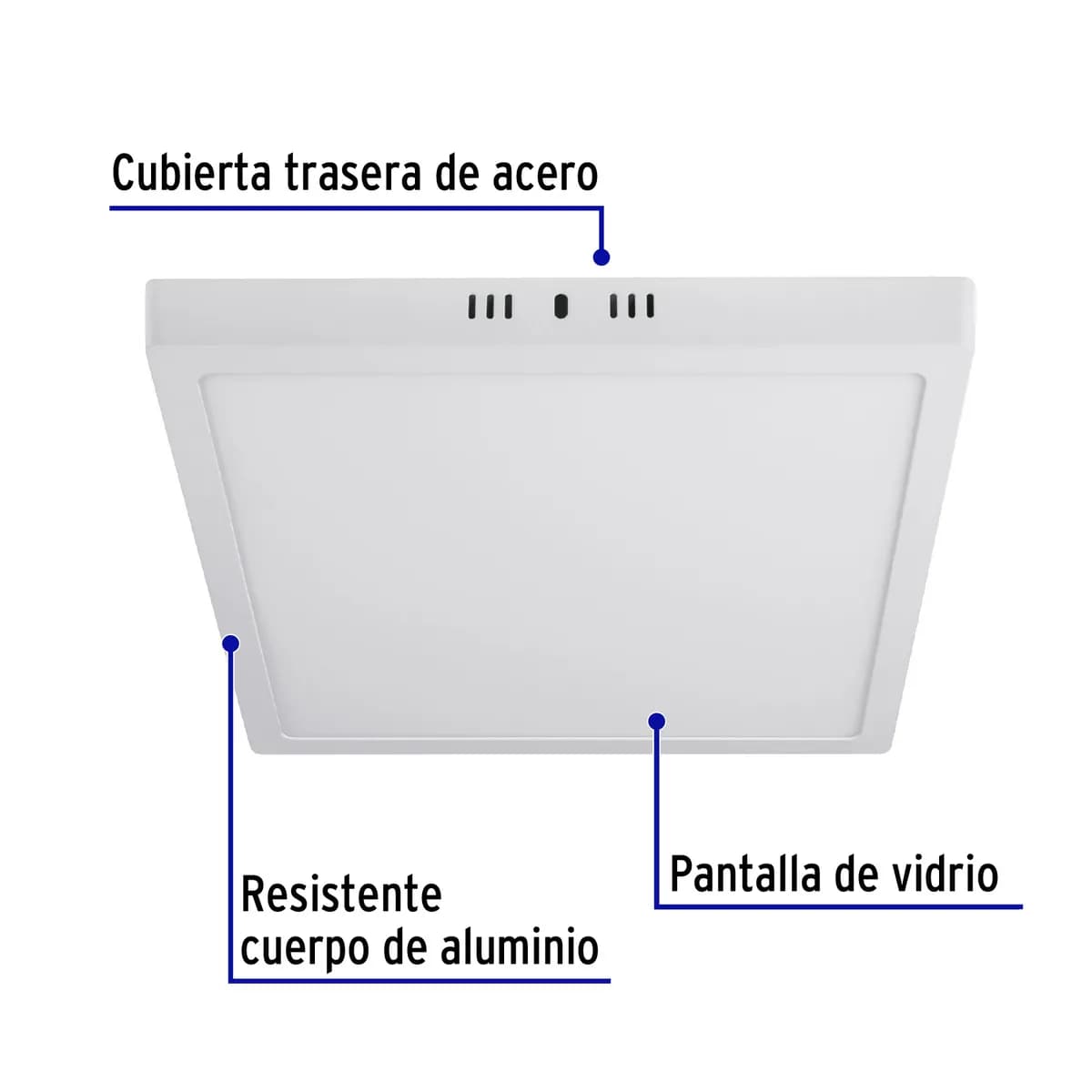 Luminario LED Cuadrado Blanco 6500 K 24 W Volteck - 47445