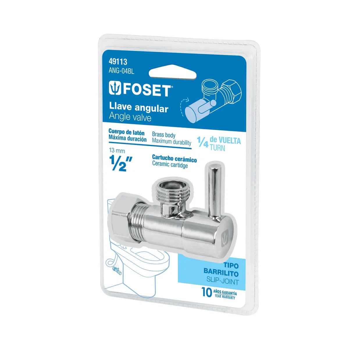 Llave Angular 1/2" 1/4 de Vuelta Barrilito Truper - 49113