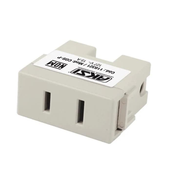 Contacto Sencillo Polarizado 127V/15A Blanco AKSI - 118324