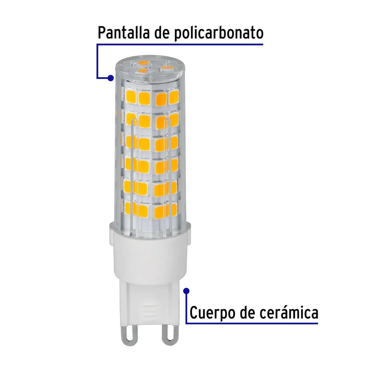Foco LED 4 W Tipo Cápsula 2700 K Luz Ámbar Volteck - 48102