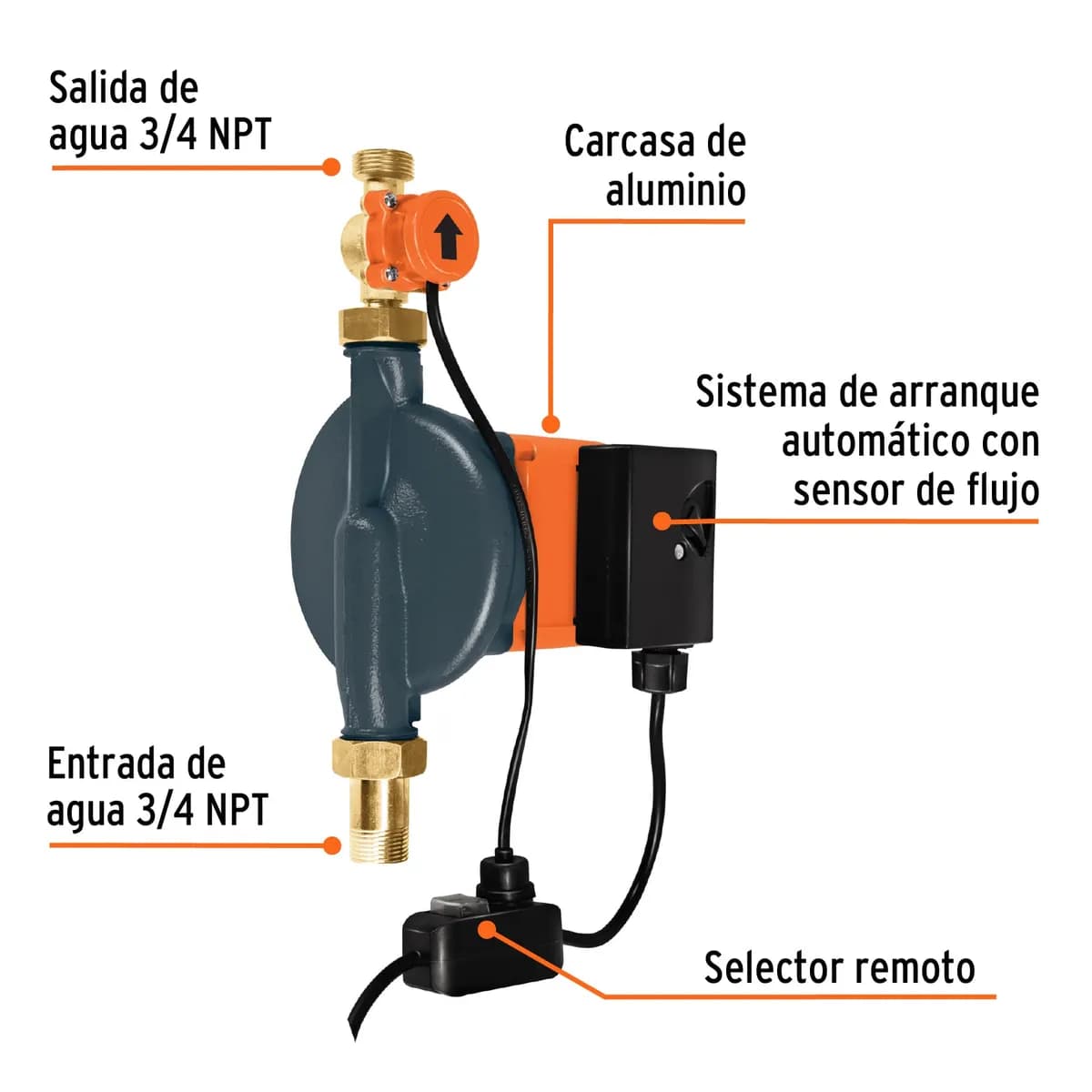 Bomba Presurizadora 1/3 HP con Sensor Regulable Truper - 14637