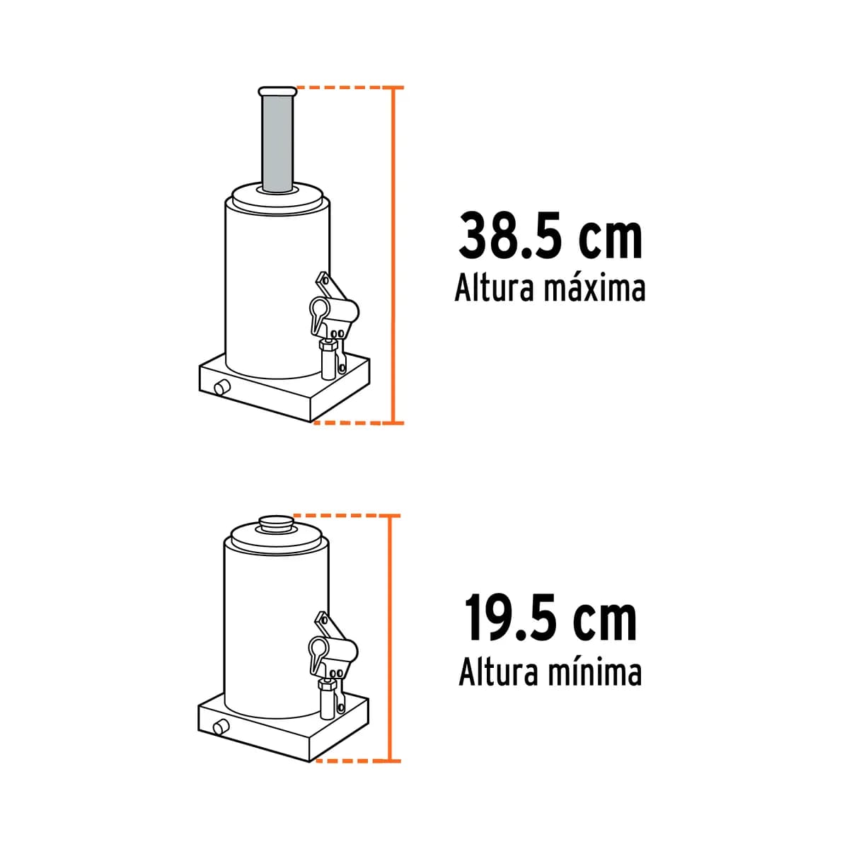 Gato Hidráulico de Botella 4 Toneladas Truper - 14812