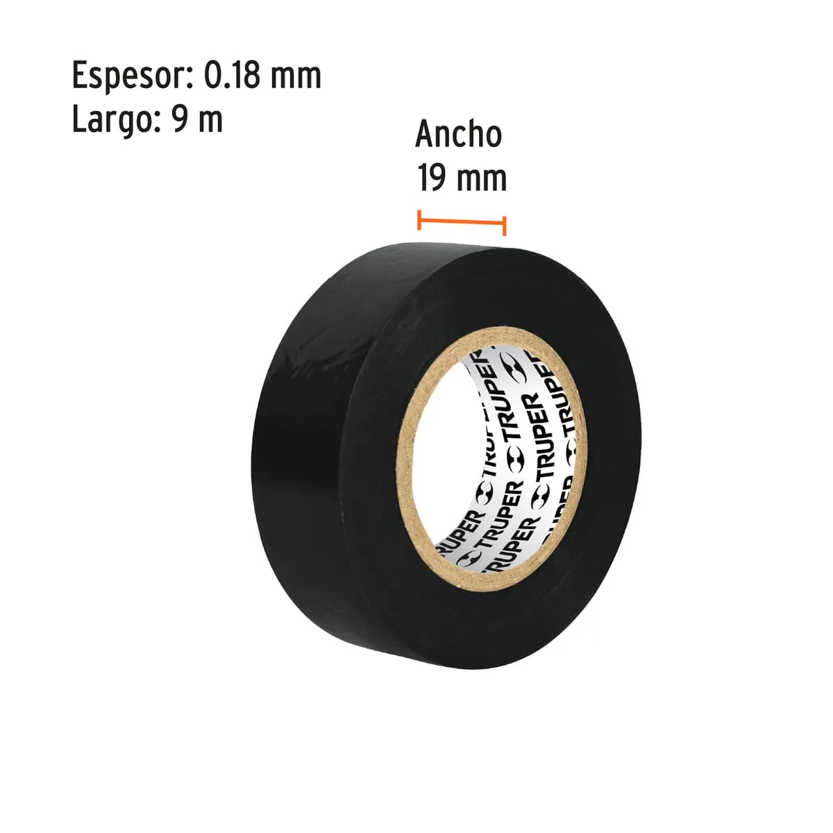 Cinta de Aislar Negra 19 mm x 9 m Truper - 12501