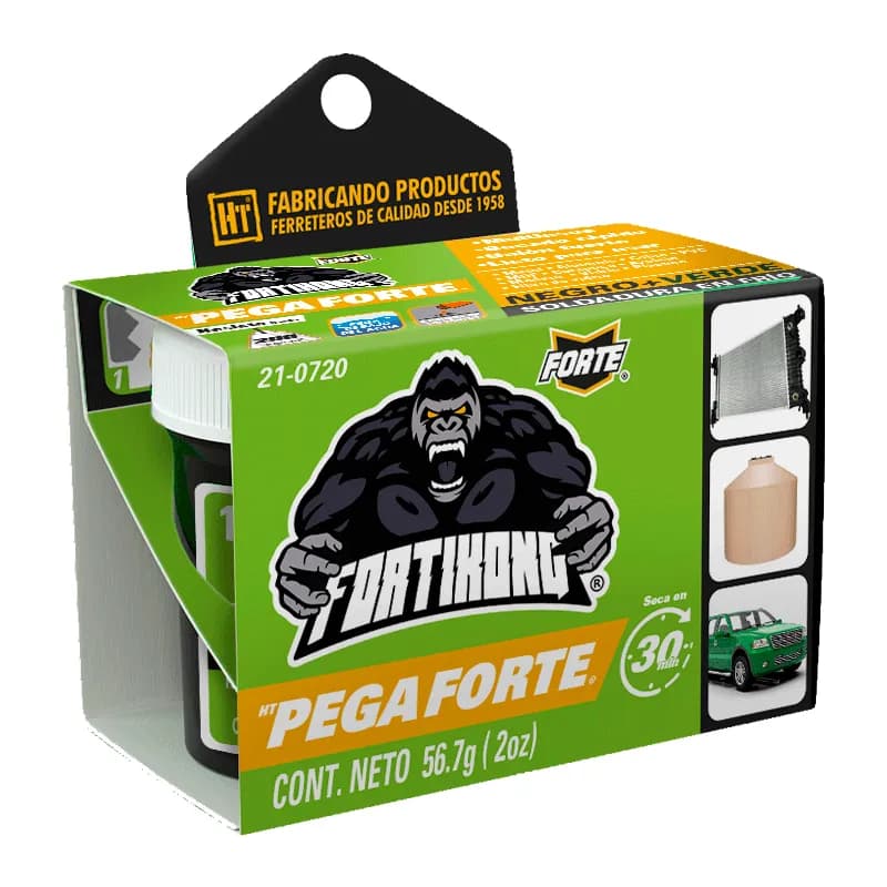 Pegaforte Epóxico HECORT 2 oz Negro Adhesivo de Alta Resistencia