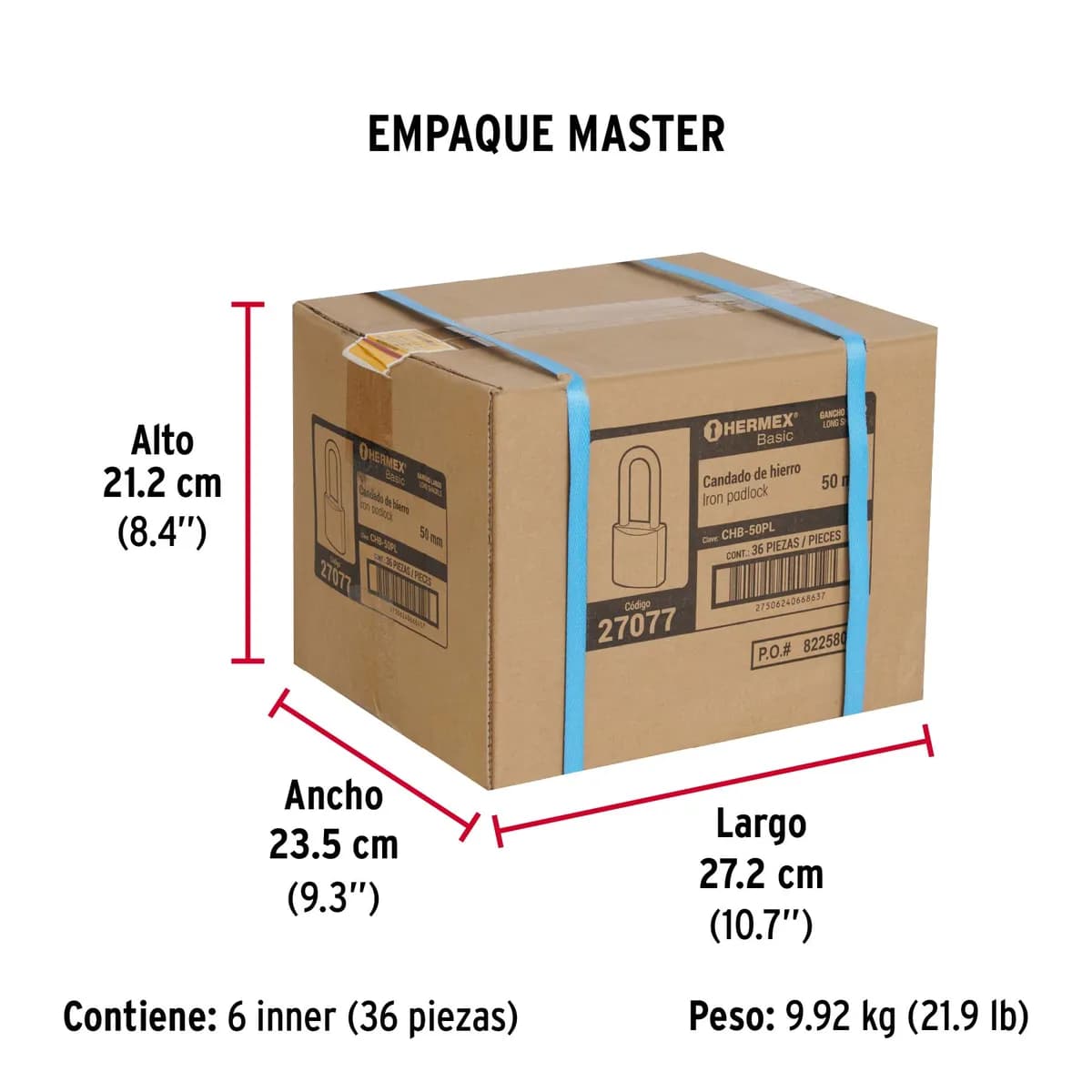 Candado de Hierro 50 mm CHB-50PL Truper - 27077