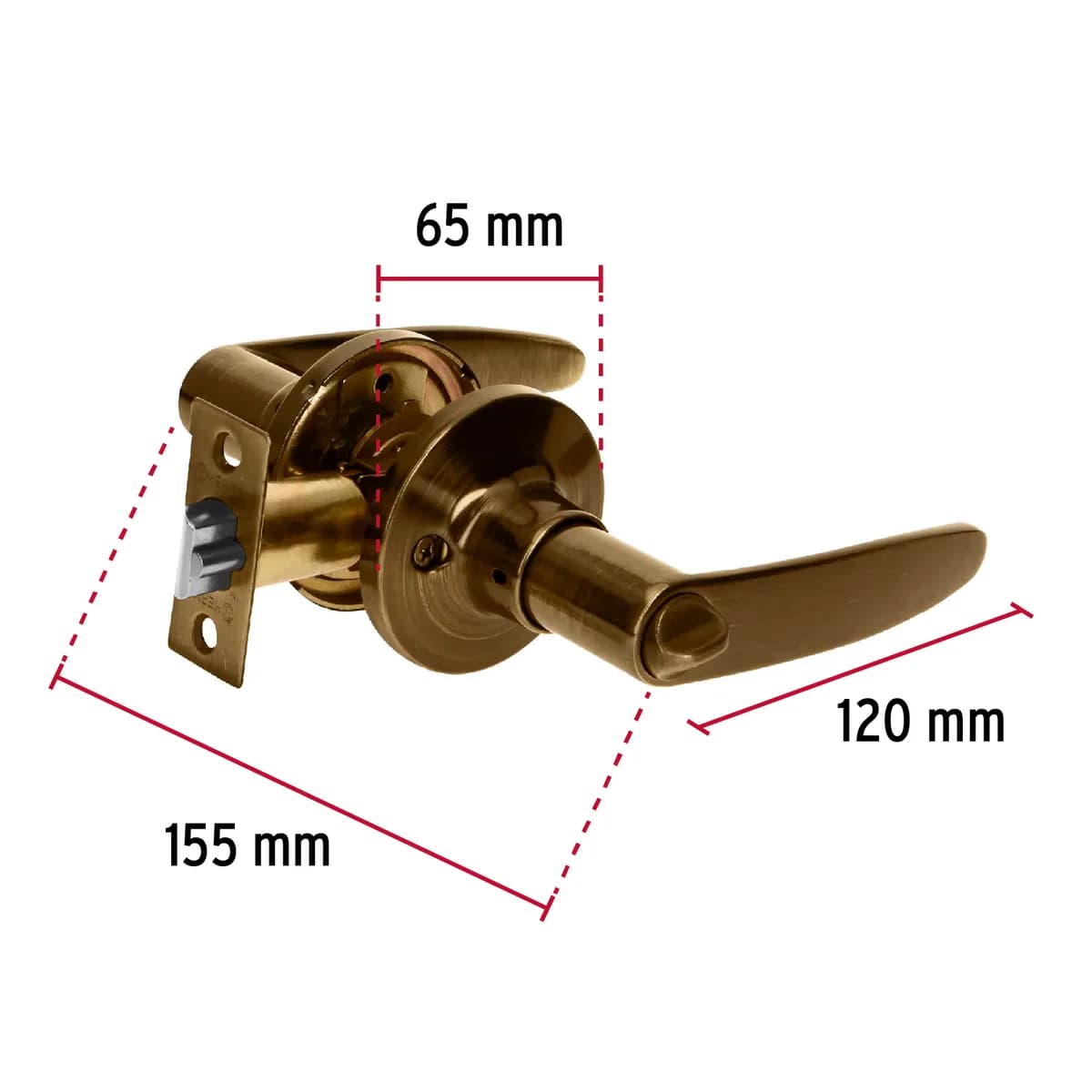 Cerradura de Manija Turín para Recámara CEMA-2 Truper - 43661