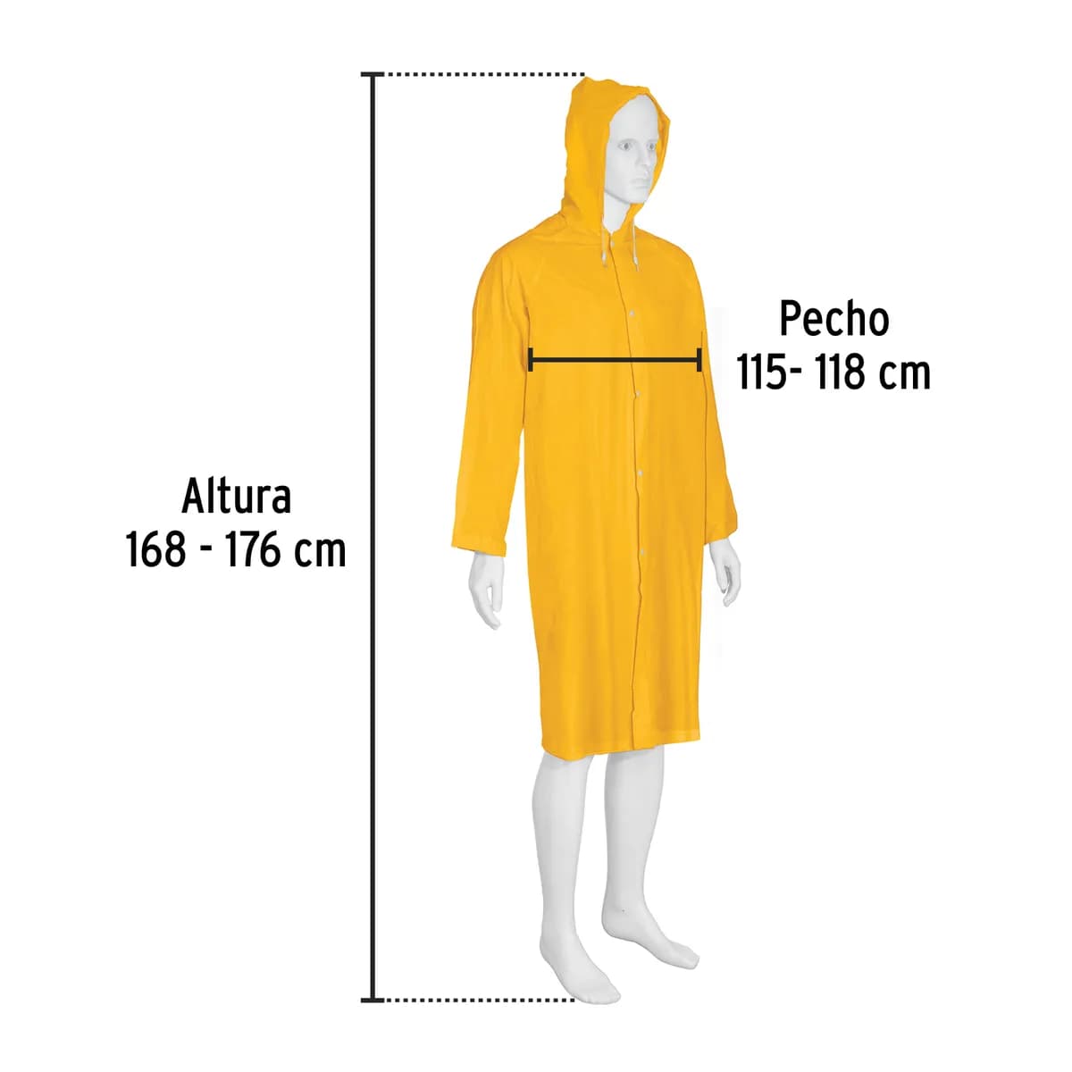 Gabardina Impermeable Ligera de PVC Talla M Pretul - 29963