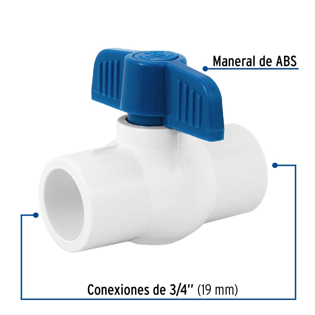 Válvula de Esfera PVC 3/4" para Cementar Truper - 49157