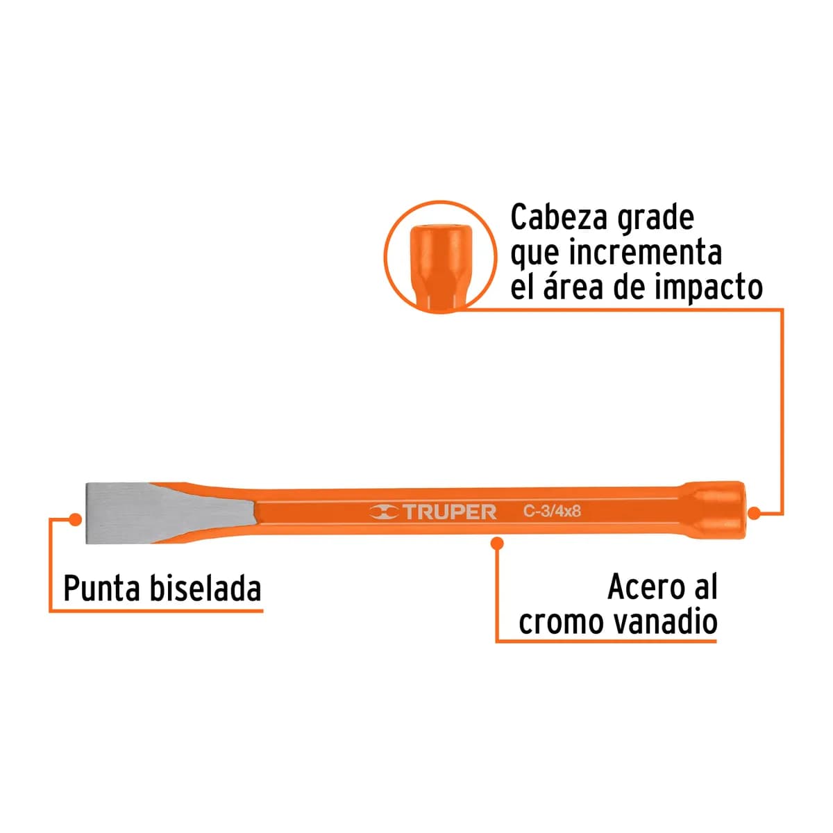 Cincel de Corte Frío 3/4" x 8" Truper - 12142
