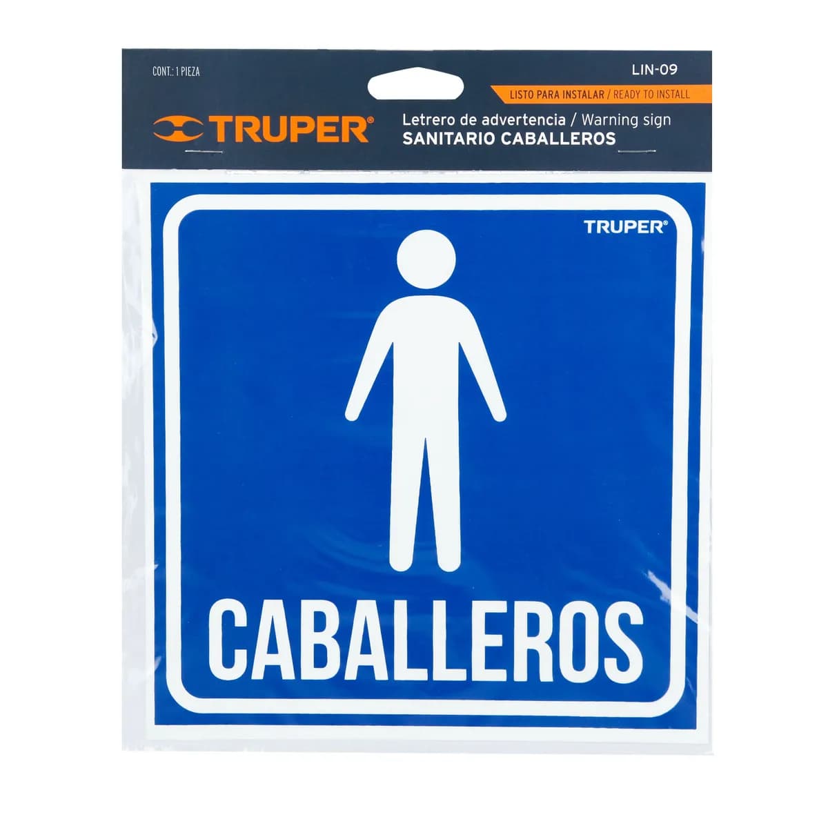 Letrero de Señalización "Caballeros" Truper - 18474