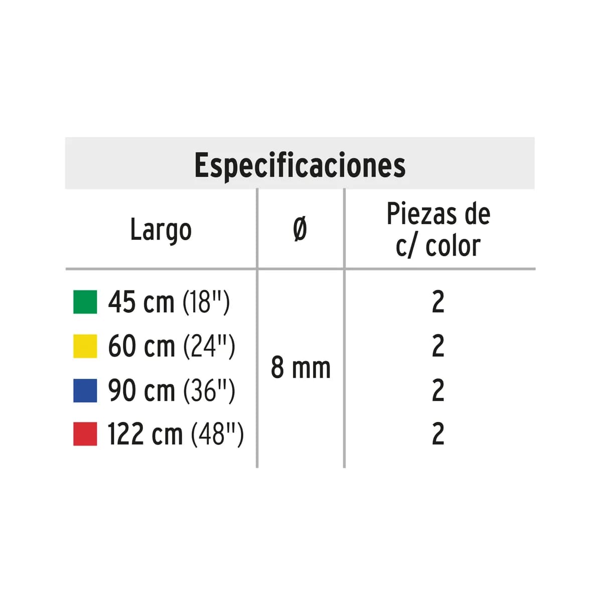 Juego de 8 Tensores Elásticos Pretul - 22021