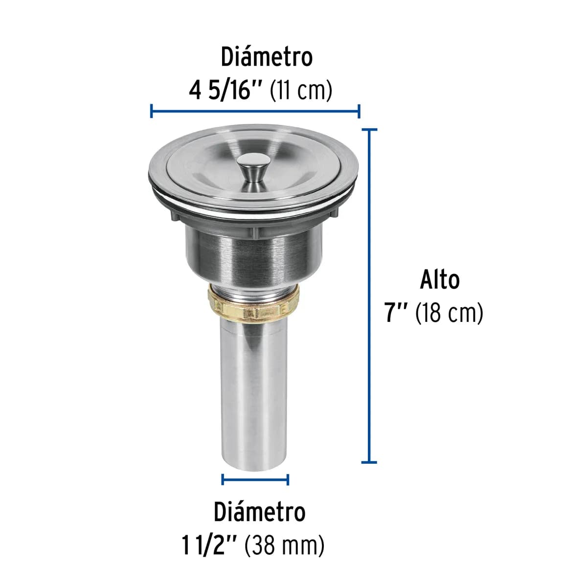 Contracanasta 3 1/2" Inoxidable con Tapa Truper - 46629