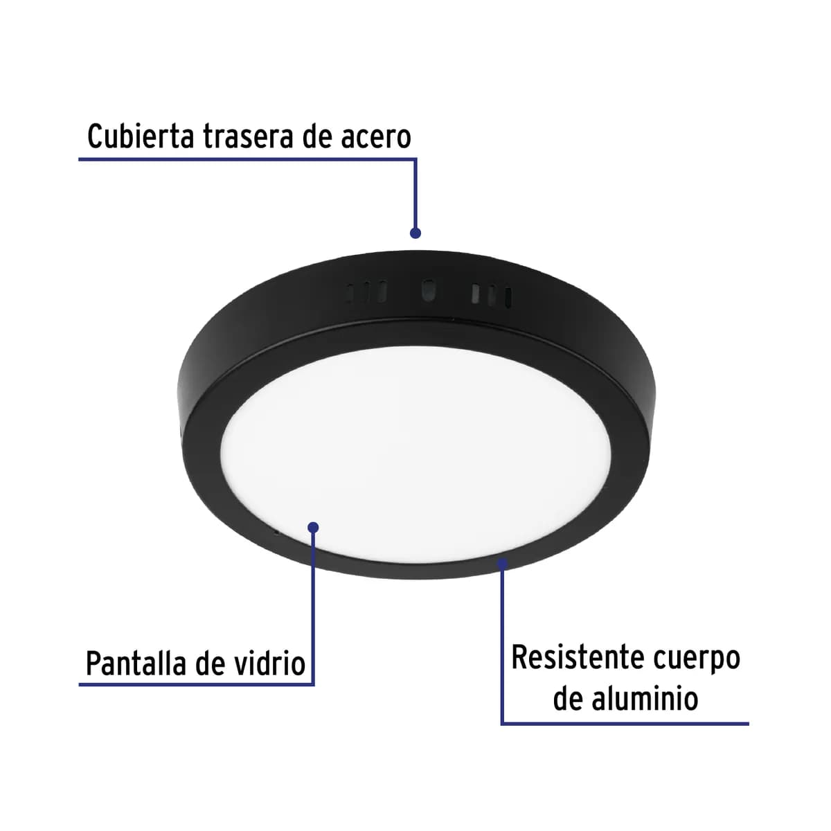 Luminario LED de Plafón 12 W Redondo Negro Volteck - 47396
