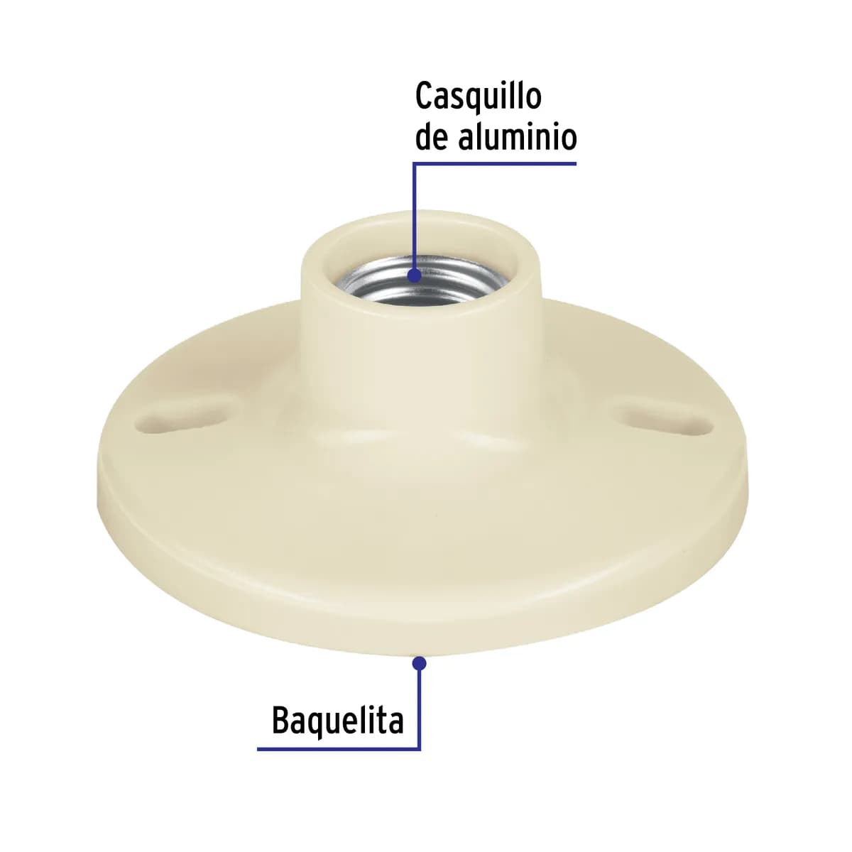 Portalámpara 4" de Baquelita Volteck - 46520