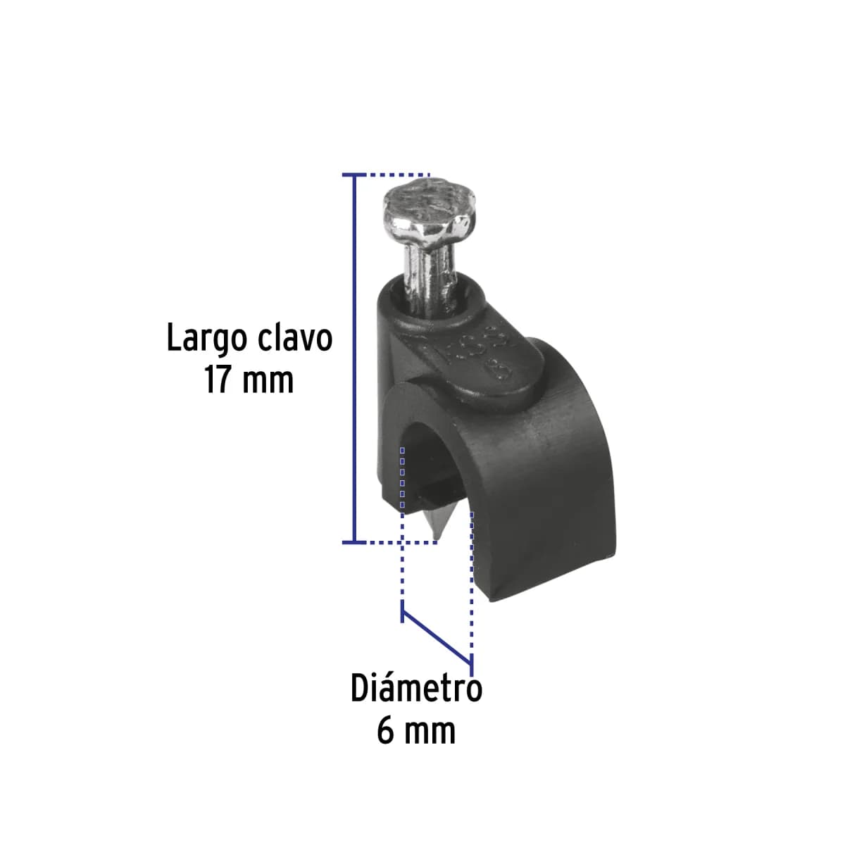 Bolsa con 20 Grapas Blancas 6 mm para Cable Redondo Volteck - 48272