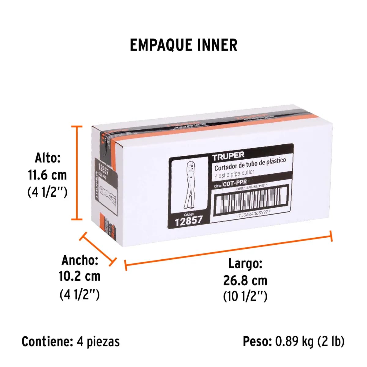 Cortador de Tubo Plástico Corte 3/4" 19 mm Truper - 12857