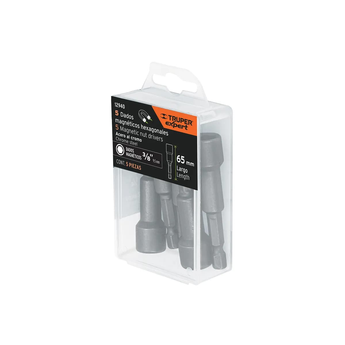 Estuche con 5 Dados Magnéticos 3/8" Truper - 12940