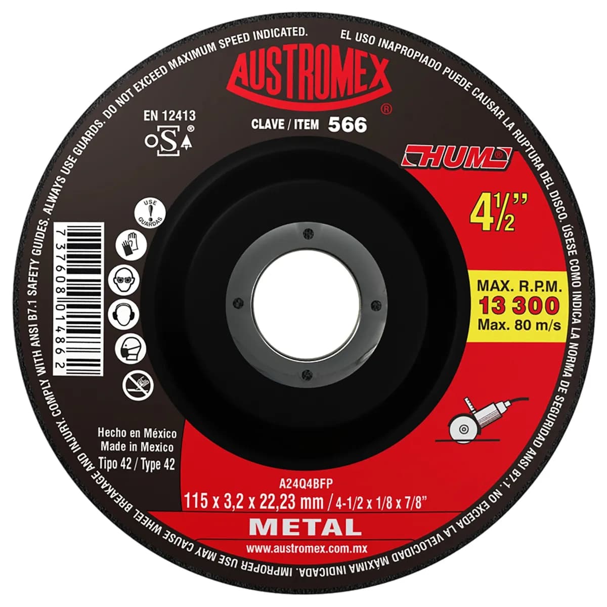 Disco de Corte para Metal 566 Austromex - A-566