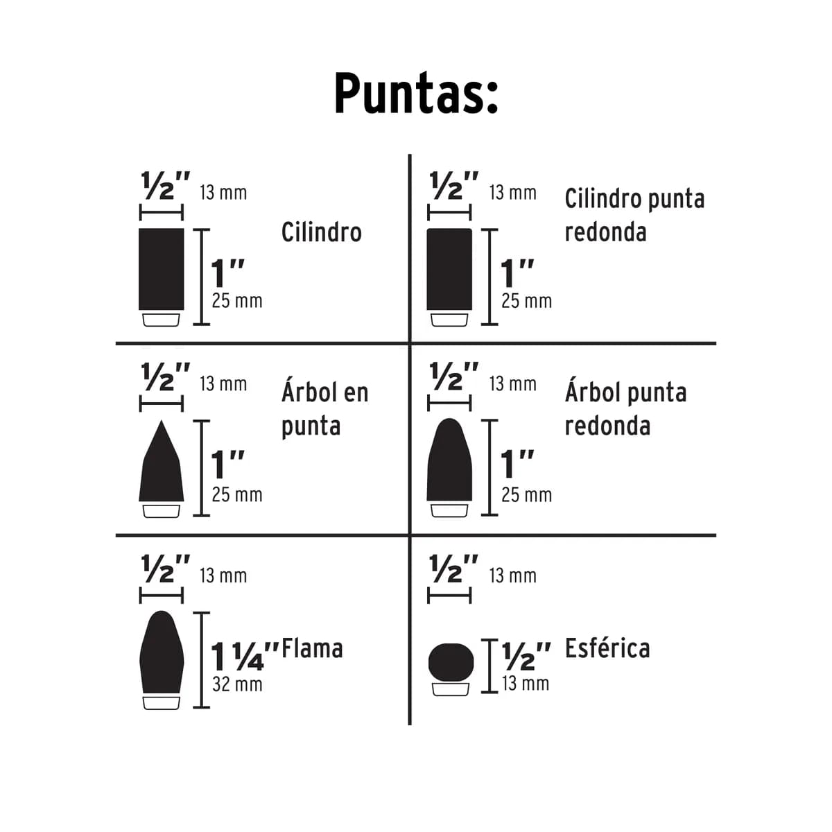 Juego de 6 Limas Rotativas Truper - 103503