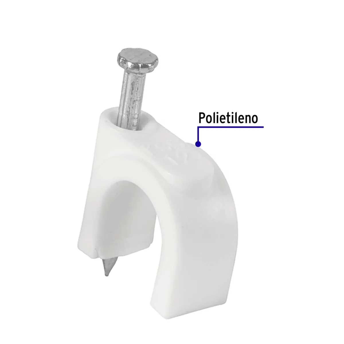 Bolsa con 20 Grapas Blancas 12 mm para Cable Redondo Volteck - 48275
