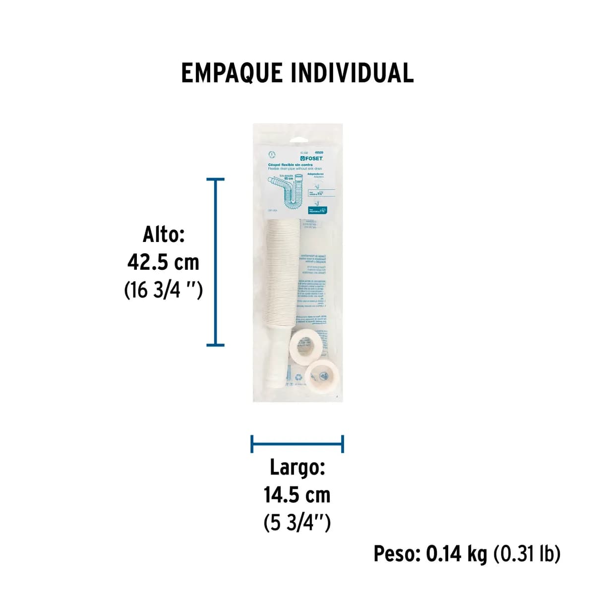 Céspol Flexible de Polietileno para Lavabo y Fregadero Foset - 49509