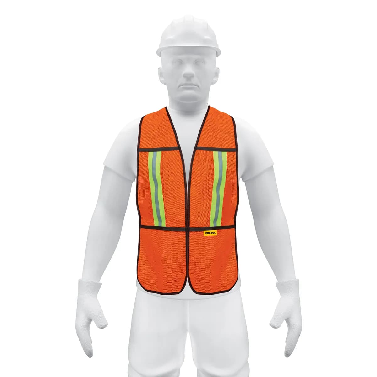 Chaleco de Seguridad con Cintas Reflejantes Naranja Pretul - 21025