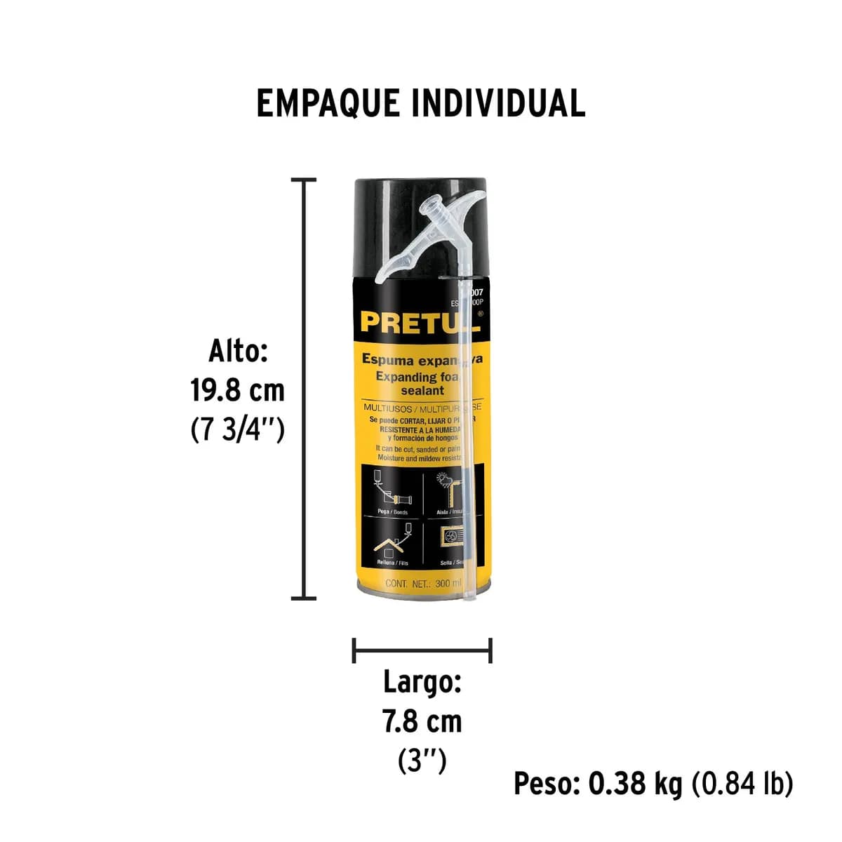 Espuma Expansiva de Poliuretano 300 ml Pretul - 27007