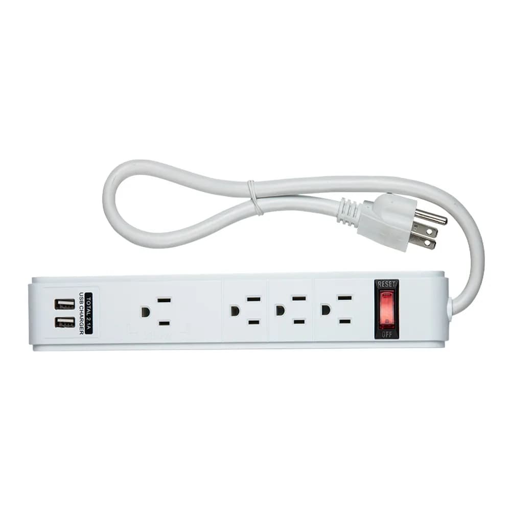Barra Multicontacto 4 Tomas Aterrizadas con 2 USB Argos - 9700400