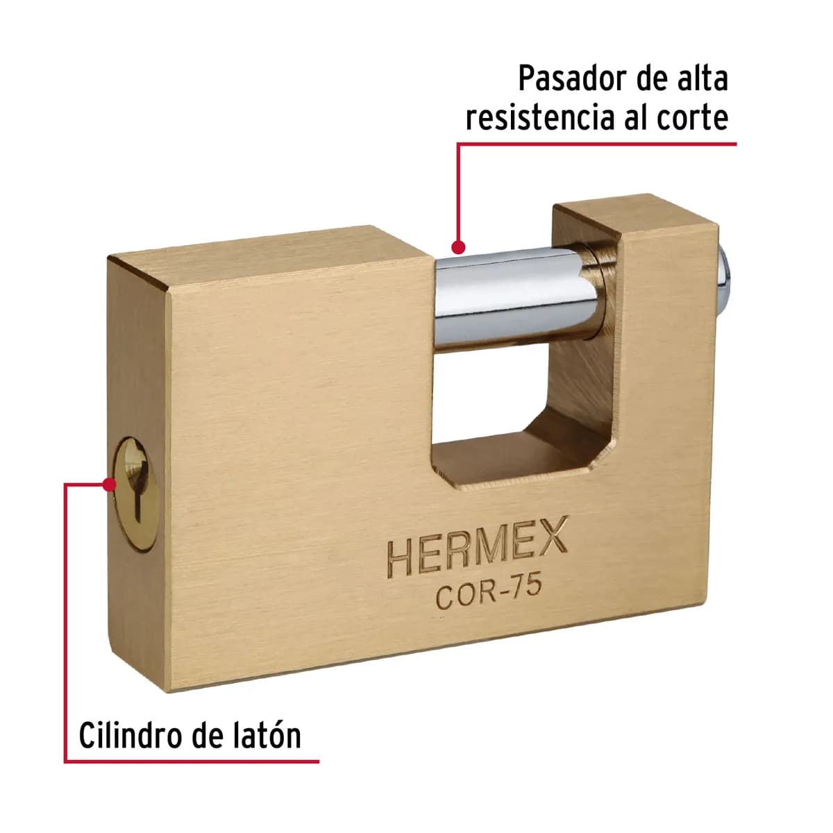 Candado Antipalanca 75 mm Hermex - 43357