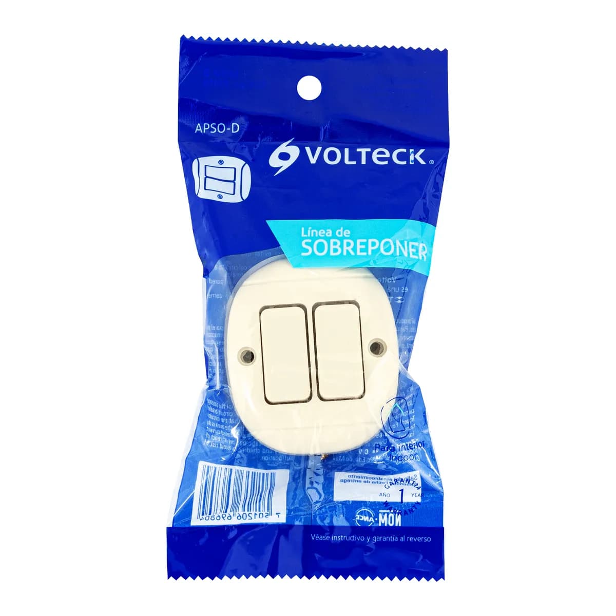 Contacto de Sobreponer Dúplex 2 Polos + Tierra Volteck - 47350