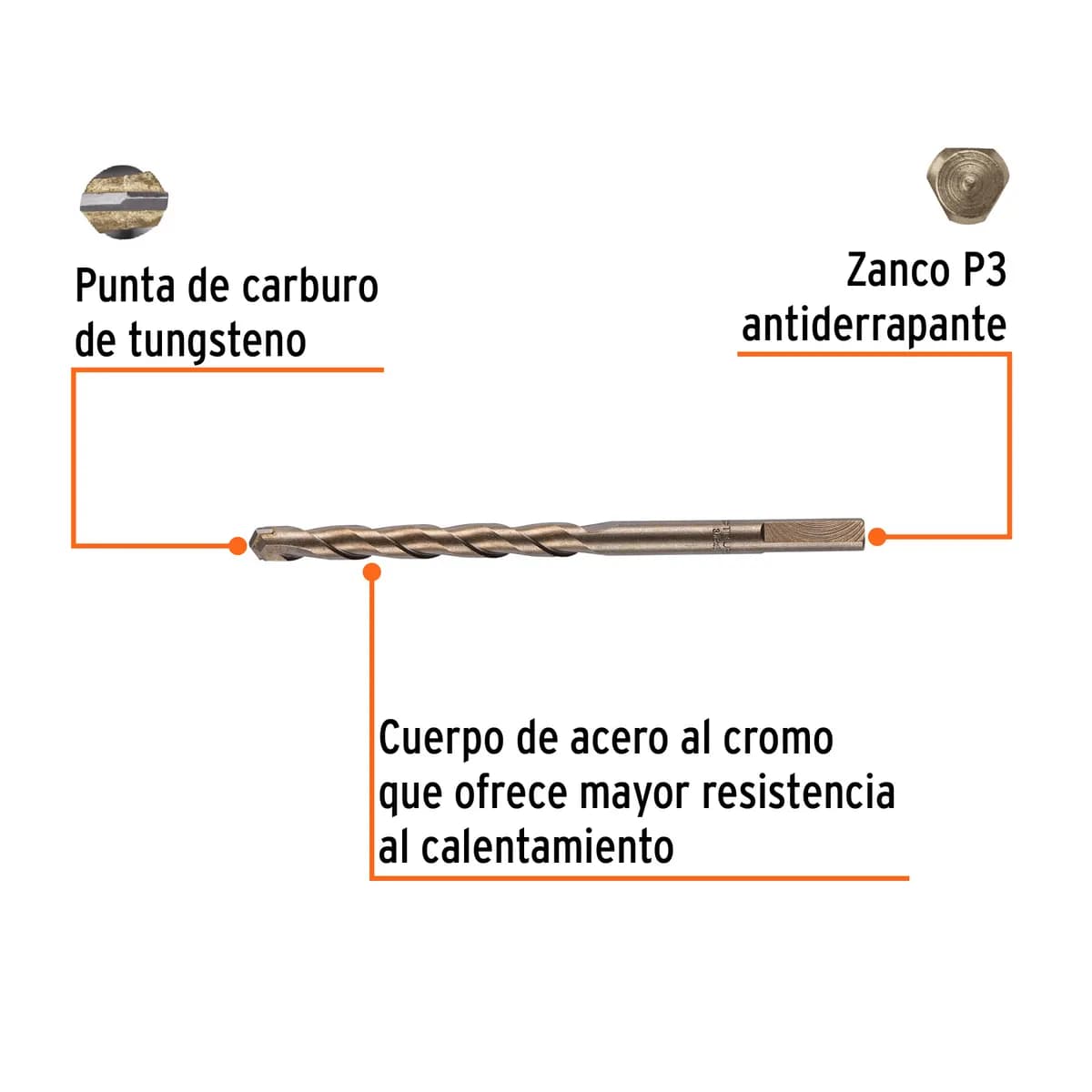 Broca para Concreto 3/8" x 6" Truper - 11224