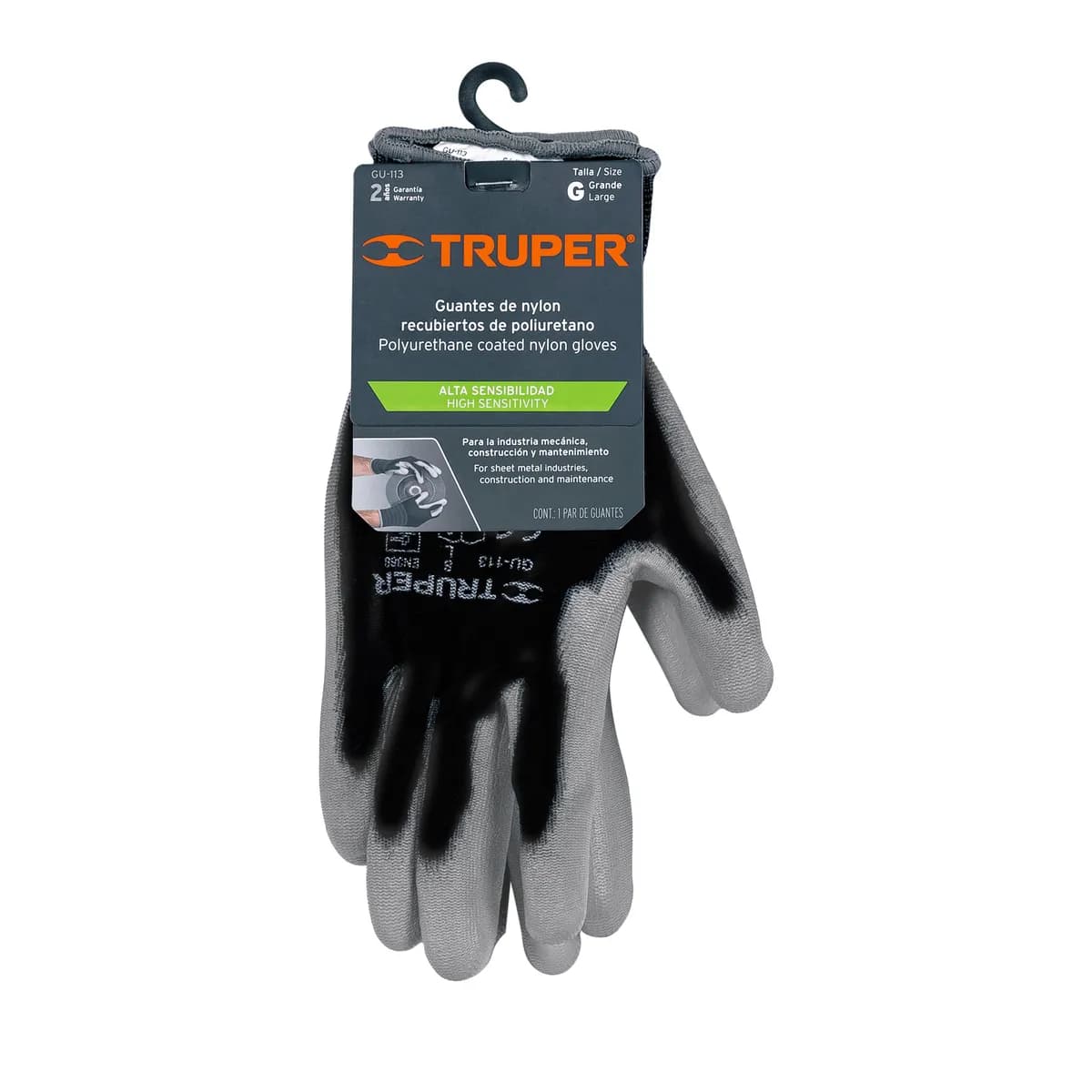 Guante de Nylon Recubierto de Poliuretano Talla G Truper - 13292