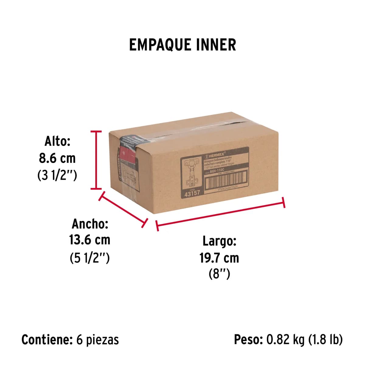 Bolsa con 2 Bisagras Bidimensionales 110° Truper - 43157