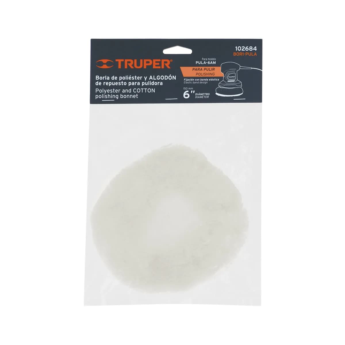 Borla para Pulir de Poliéster/Algodón 6" Truper - 102684