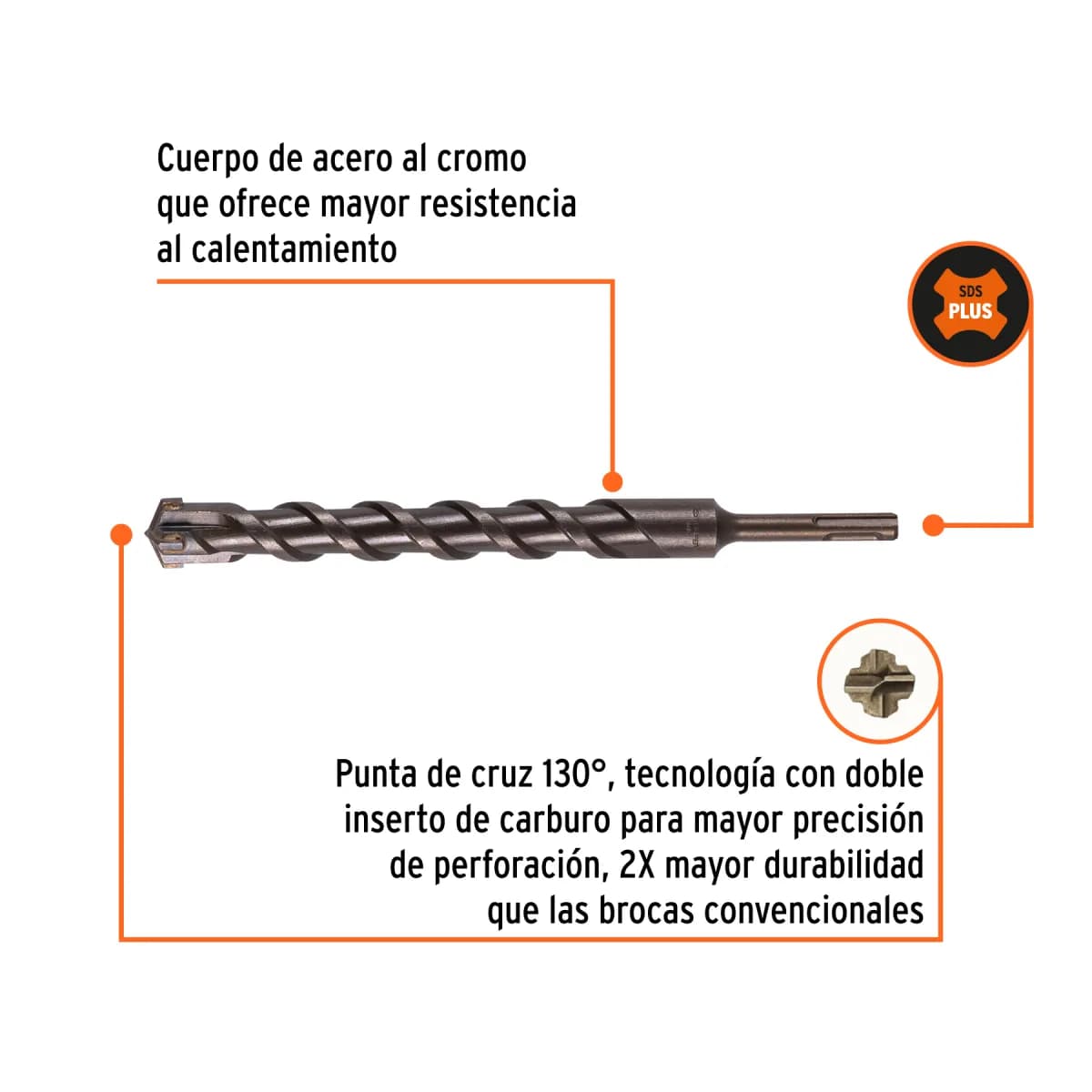 Broca SDS Plus 1" x 10" Truper 11289 | Para Concreto